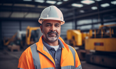 A worker with a safety helmet, foreman