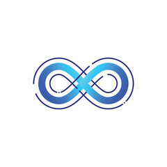 Wall Mural - Infinity logo design element vector with modern technology concept