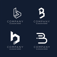 Wall Mural - Letter B logo design element vector collection with modern style