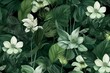 Trendy botanical design for printable card, wall art, and wallpaper in green color. Generative AI