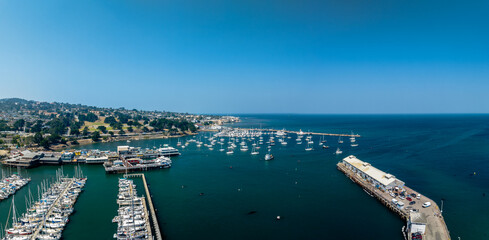 Wall Mural - aerial drone view of Monterey Bay, California.