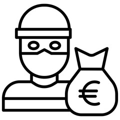 Poster - Outline Euro Robber icon