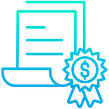 Outline Gradient Dollar Certificate Icon