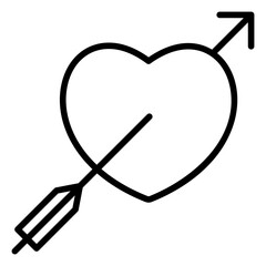 Poster - Outline Heart arrow icon