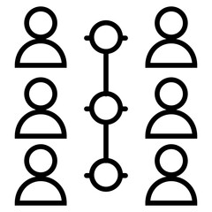 outline user network icon