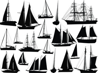 Sticker - nineteen black ships isolated on white