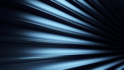 Fototapete - Blue 3d render abstract background. Simple geometric motion texture for trendy technology concept. Industrial steel style stripes. Seamless loop.