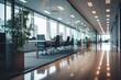 modern minimalistic clean corporate professional business office interior corridor background 