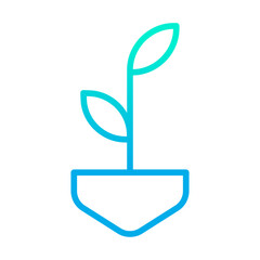 Canvas Print - Outline gradient Plant Growth icon