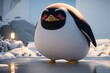Cute fat funny penguin illustration