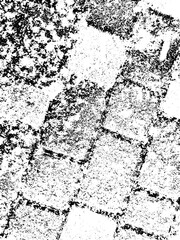 Wall Mural - Paving slabs covered with wet snow, original vector grunge texture. Abstract, aged, pixelated. Unique template for texture overlay, grunge stencil. Splash of mud
