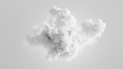 Sticker - 3d render. white cloud. minimalist wallpaper. isolated design element
