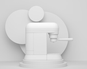 Poster - Abstract scene or podium with espresso coffee machine on monochrome