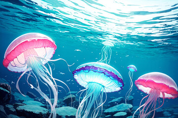 jellyfish in the sea