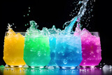Kolorowe drinki. Color explosion. Pastelowe kolory. Generative AI