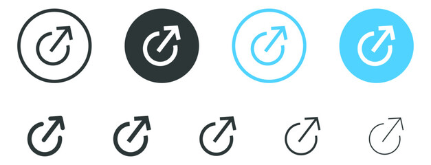 Fototapete - Share icon set. External Link Icon button , network data sharing, page open new window icon symbol , open another tab icon