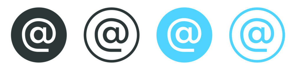 Leinwandbilder - email address at icon. Contact us icon set. Web icons , mail sign