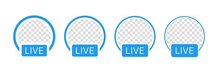 Leinwandbilder - live video streaming frame icon. social media stories interface app icon. story, live stream, icon - live broadcast social network stories badges and live buttons