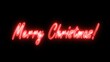 © adobedesigner - Merry Christmas text font with neon light. Luminous and shimmering haze inside the letters of the text Merry Christmas. 2024,2025,2026 Chirstmas.