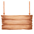 © carlosgustavo - Wooden sign with rope  watercolor hand drawn