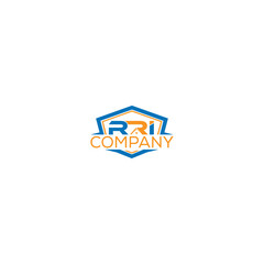 Poster - R letter logo design vector with building concept idea and RRI  letter home logo
