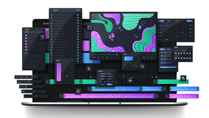 Video editor program vector concept