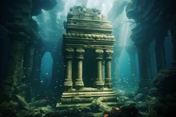 legendary atlantis. the sunken continent of an ancient highly developed civilization. underwater his