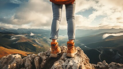 Wall Mural - Woman Hiker Legs