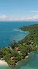 Wall Mural - Aerial view of tropical islands and beautiful beach. Tunku Abdul Rahman National Park. Manukan and Sulug islands. Kota Kinabalu, Sabah, Malaysia.