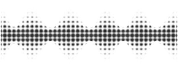 Poster - Dotted wave. Halftone vector pattern. Abstract music sound. Wavy audio shape equalizer. Dynamic beat gradation.
