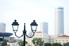 Elegant Street Lamp Surrounded At City 
