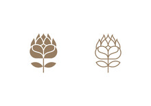 Logo Protea Flower,Feminism, Minimalist, Modern, Logo Line, Editable Color