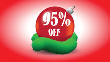 95% Off Red Christmas Ball With Green Garlands