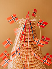 Wall Mural - Traditional Norwegian wedding cake, Kransekake