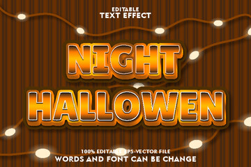 Wall Mural - night halloween editable text effect emboss modern style