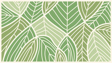 Abstract Foliage Botanical Background Vector. Green Color Wallpaper Of Tropical Plants, Palm Leaves, Leaf Branches, Leaves. Foliage Design For Banner, Prints, Decor, Wall Art, Decoration.