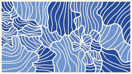 Wall Mural - abstract foliage botanical background vector. blue color wallpaper of tropical plants, lotus leaves,