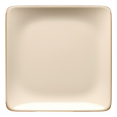 Wall Mural - Empty beige square plate isolated.