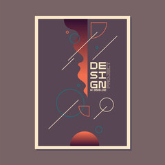 Poster - A template to use in your design. A composition of geometric shapes. Graphic elements for design and creativity.