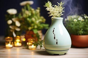 Canvas Print - ceramic diffuser spreading essential oil aroma