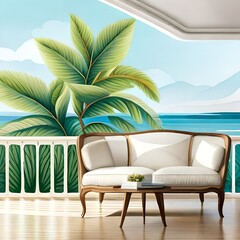 Wall Mural - lounge chairs on the beach
