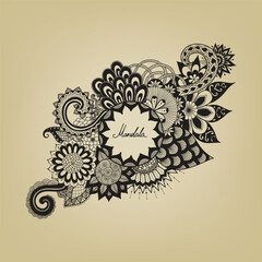 vector illustration of mehndi ornament