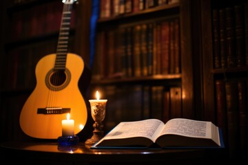 Wall Mural - acoustic guitar and hanukkah songbook