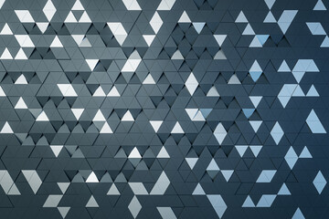 Aufkleber - Creative gray geometric triangles backdrop. Landing page concept. 3D Rendering.