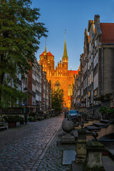 Wall Mural - Sunrise At Mariacka Street In Old Town Of Gdansk In Poland