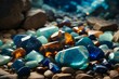 Amazonite,Lapis Lazuli,Blue Sodalite,Tigers Eye stone. Healing stones. 