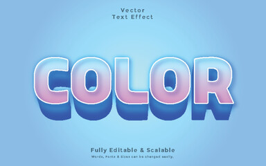 Color 3d text effect templet