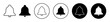 Notification Bell Icon. Mobile phone call or message ring notification bell symbol set. New chat notification sound bell to grab attention vector sign. notify jingle bell line logo.
