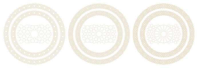 Wall Mural - Seamless circle frame pattern in authentic arabian style.