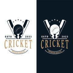 Cricket Sport Logo Design Vector Illustrator Template